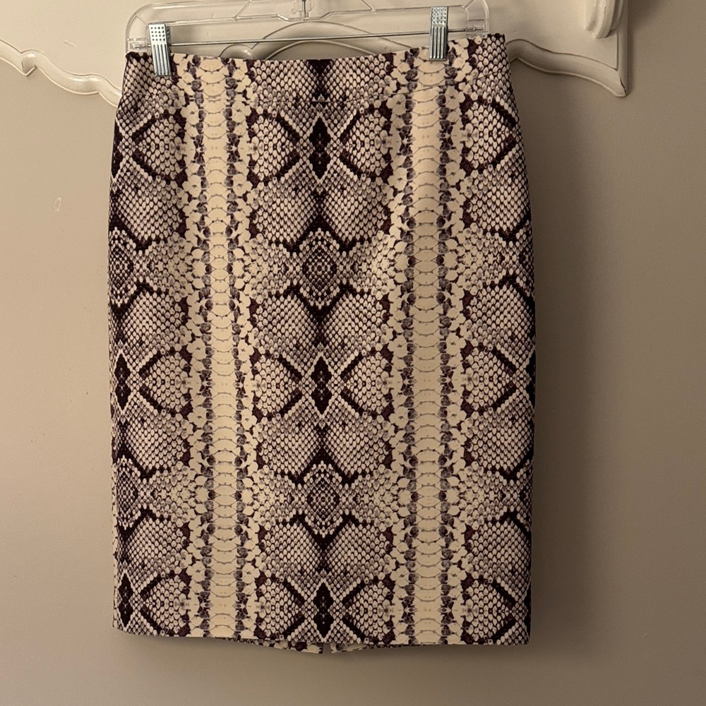 J. Crew Snake Print Wool Pencil Skirt